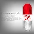 A large red medicine capsule. Royalty Free Stock Photo